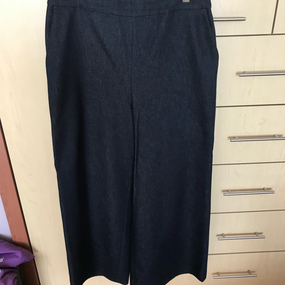LK Bennett Blue Flare Wide Leg Jeans
